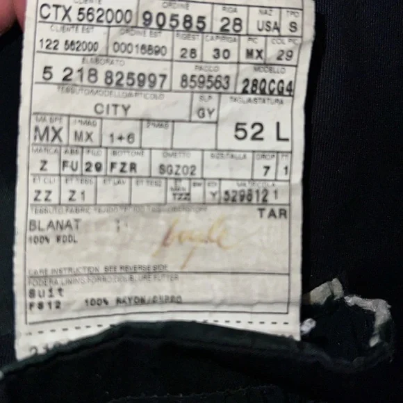 Z Zegna two button black blazer model 28QCG4. Outside VGUC inside GUC. 52L.